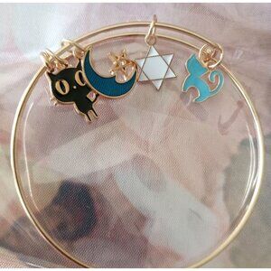 The Witch's Familiar Adjustable Whimsical Charm Bracelet Goldtone NEW